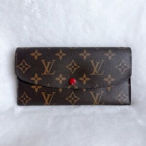 Louis Vuitton Monogram Wallet with Red Detail